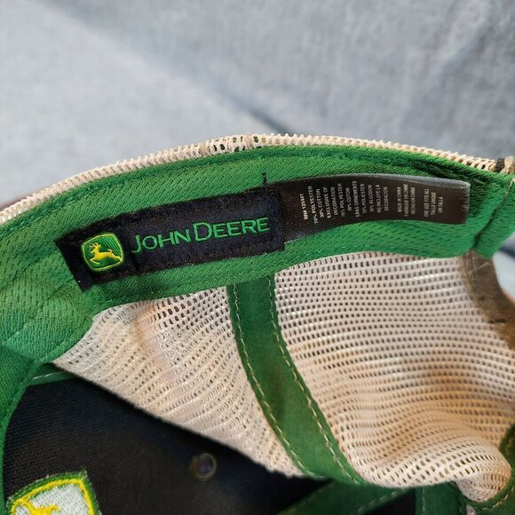 John Deere Camo Trucker Hat W/ Mesh Back Adjustable Strap Unisex Outdoor Cap - Picture 11 of 11
